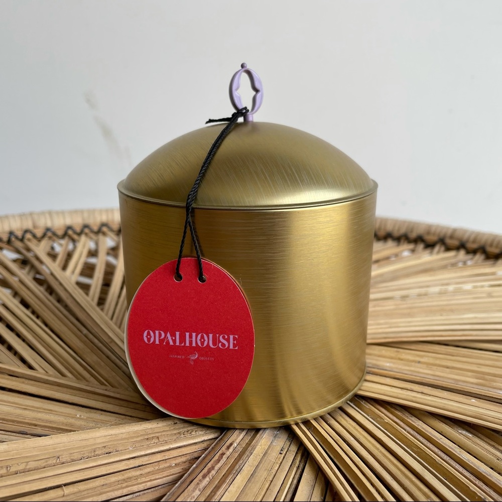 OPALHOUSE Midnight Tiger Lily Candle Gold Tin